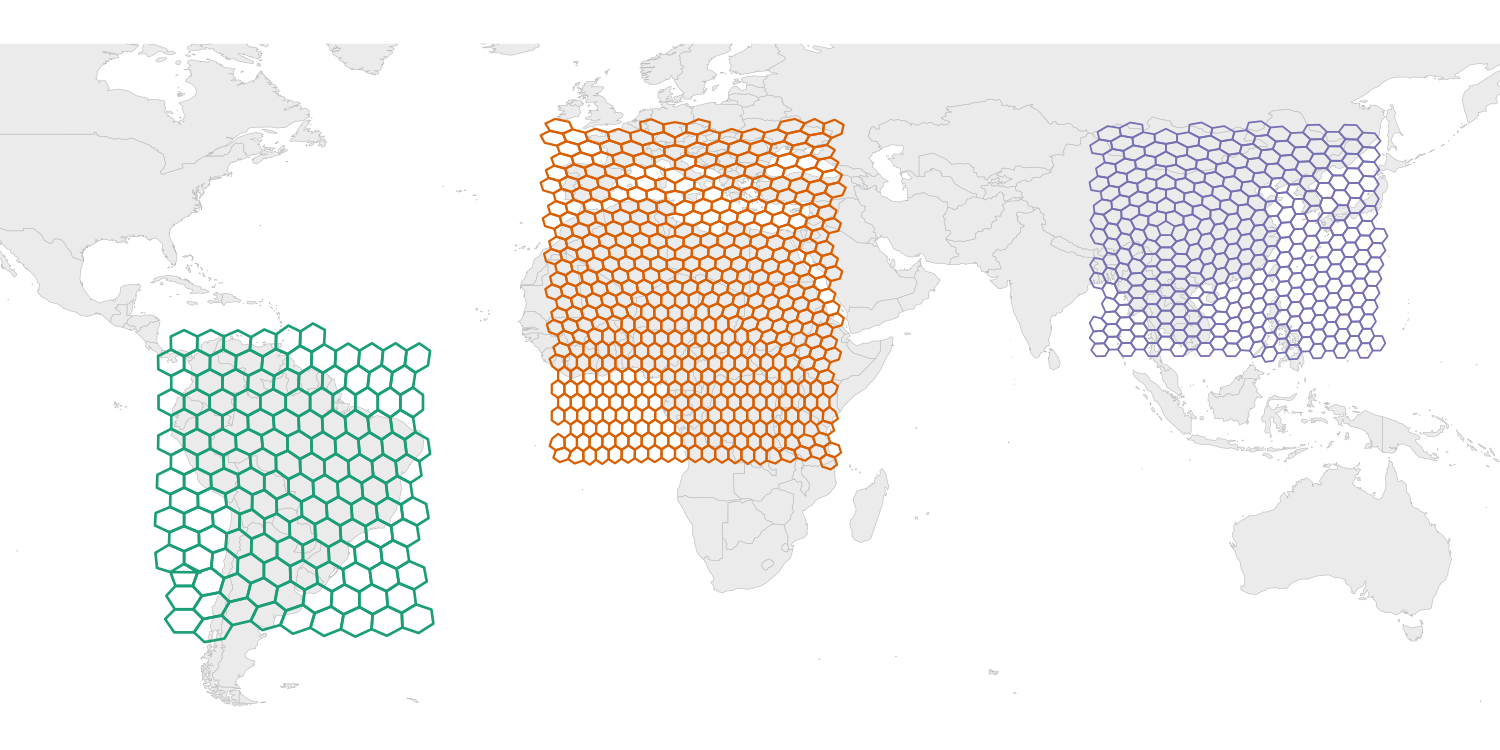 Multi-resolution hexagonal grids